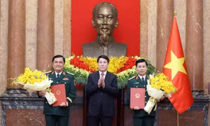 Chủ tịch nước Lương Cường chủ trì lễ trao quyết định thăng quân hàm Thượng tướng