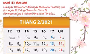 Đề xuất nghỉ 2 ngày trước Tết Nguyên đán Tân Sửu 2021