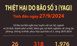 Thiệt hại do bão số 3 (tính đến ngày 27/9/2024)
