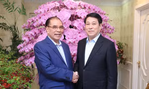 Chủ tịch nước Lương Cường chúc Tết nguyên Tổng Bí thư Nông Đức Mạnh