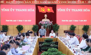 Thủ tướng Phạm Minh Chính làm việc với Ban Thường vụ Tỉnh ủy Thanh Hóa