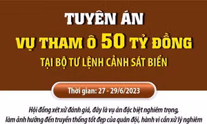 Tuyên án vụ tham ô 50 tỷ đồng tại Bộ Tư lệnh Cảnh sát biển