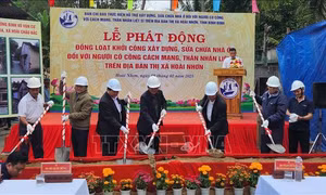 Đồng loạt khởi công xóa nhà tạm, nhà dột nát ở Bình Định