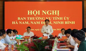 Ban Thường vụ Tỉnh ủy Hà Nam, Nam Định, Ninh Bình thông qua phương án tổ chức bộ máy sau hợp nhất
