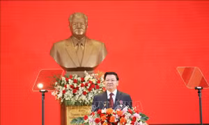 Mít tinh trọng thể kỷ niệm 70 năm Ngày thành lập Đảng Nhân dân cách mạng Lào