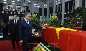 Đoàn Ban chấp hành Trung ương Đảng viếng nguyên Chủ tịch nước Trần Đức Lương
