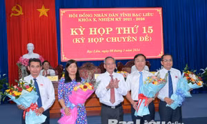 Ông Huỳnh Hữu Trí và ông Ngô Vũ Thăng được bầu giữ chức Phó Chủ tịch UBND tỉnh Bạc Liêu