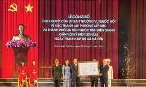 Công bố thành lập thành phố Hà Tiên thuộc tỉnh Kiên Giang
