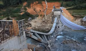 Điều tra, làm rõ nguyên nhân cầu dân sinh bất ngờ đổ sập khi đang thi công