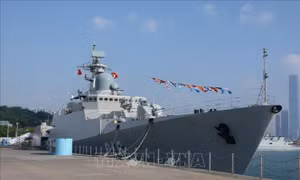 Tàu 016-Quang Trung kết thúc tốt đẹp cuộc diễn tập 'Hòa bình hữu nghị -2023' 