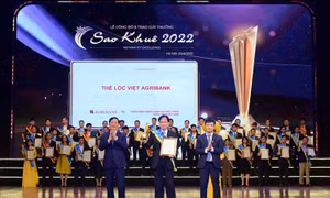 Thẻ Agribank Lộc Việt giành giải thưởng Sao Khuê 2022