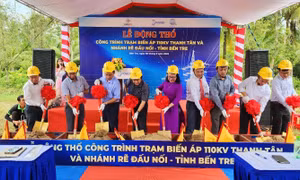 Động thổ công trình Trạm biến áp 110kV Thanh Tân và nhánh rẻ đấu nối tại Bến Tre 