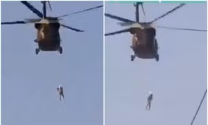 Video Taliban treo người vào trực thăng đang bay gây xôn xao mạng xã hội
