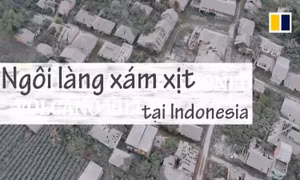 Xuất hiện ngôi làng xám xịt sau vụ phun trào núi lửa tại Indonesia