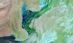 Lũ lụt kinh hoàng biến khu vực ở Pakistan thành hồ nước rộng 100 km