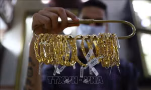 Giá vàng SJC tiếp tục tăng, thị trường thế giới 'ngóng' triển vọng lãi suất Mỹ
