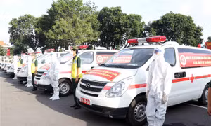 Bộ Quốc phòng bàn giao 30 xe cứu thương hỗ trợ TP Hồ Chí Minh phòng, chống COVID-19