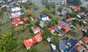 Lũ trên các sông xuống chậm, vùng ngập Chương Mỹ còn duy trì trong 7-9 ngày tới