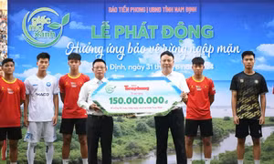Trồng mới 1 ha rừng ngập mặn ven biển tại Nam Định