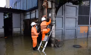 Người dân khu vực ngập úng đặc biệt lưu ý an toàn điện
