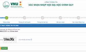 6 bước xác nhận nhập học trực tuyến vào Đại học Quốc gia Hà Nội