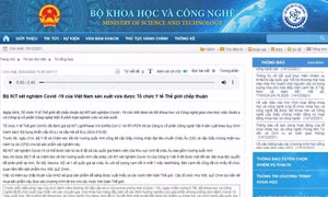 Bộ Khoa học và Công nghệ gỡ tin 'WHO chấp thuận kit test của Công ty Việt Á' trên trang web chính thức