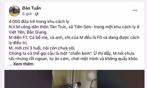 Cộng đồng mạng chùng lòng trước bức ảnh cậu bé 3 tuổi trong khu cách ly