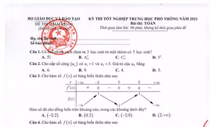 Bộ Giáo dục và Đào tạo công bố đề tham khảo thi tốt nghiệp THPT 2021