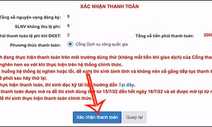 Hơn 1/3 số thí sinh thanh toán lệ phí xét tuyển đại học trực tuyến thành công