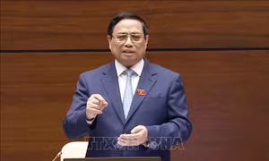 Thủ tướng Chính phủ Phạm Minh Chính trả lời chất vấn. Ảnh: Doãn Tấn/TTXVN