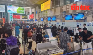 Sân bay Nội Bài dịp cao điểm Tết Nguyên đán Giáp Thìn 2024.