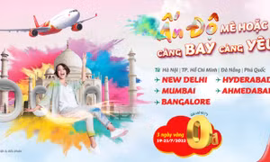 Vé Vietjet siêu tiết kiệm từ 0 đồng bay đến 5 thành phố Ấn Độ.