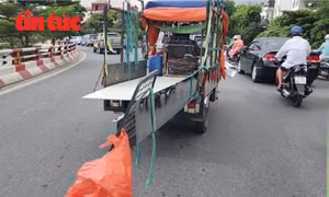 Xử phạt nhiều xe tự chế, chở hàng cồng kềnh tiềm ẩn tai nạn giao thông
