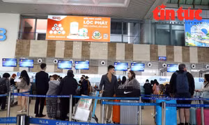 Lượng hành khách đến sân bay Nội Bài bắt đầu gia tăng, nhưng không quá tải, không xảy ra ùn ứ.