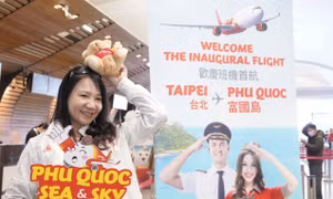 Tưng bừng chào mừng chuyến bay kết nối Phú Quốc với Đài Bắc, Đài Loan