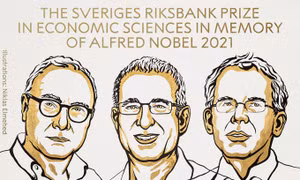 Giải Nobel Kinh tế 2021 được trao cho ba nhà kinh tế người Mỹ David Card, Joshua D. Angrist và Guido W. Imbens
