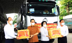 TP Hồ Chí Minh tiếp nhận 20 tấn rau, củ và 65 tấn gạo do tỉnh An Giang gửi tặng