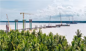 Tăng tốc thi công cầu Đại Ngãi 1 nối nhịp phát triển vùng ĐBSCL