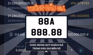 Biển số 88A - 888.88 trúng đấu giá với số tiền kỉ lục hơn 21 tỷ đồng