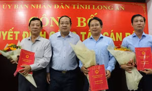Long An: Công bố quyết định bổ nhiệm lãnh đạo 3 sở, ngành
