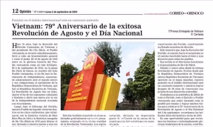 Truyền thông Venezuela đồng loạt đưa tin về Quốc khánh Việt Nam