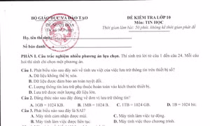 Đề thi minh họa các môn Giáo dục kinh tế và pháp luật, Tin học, Công nghệ