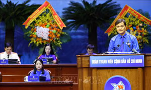 Các đại biểu dự phiên trọng thể Đại hội Đoàn toàn quốc lần thứ XIII 