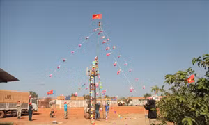 Độc đáo cây Nêu Việt Nam tại Phái bộ gìn giữ hòa bình Liên hợp quốc ở Nam Sudan