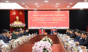 Trưởng Ban Tổ chức Trung ương Trương Thị Mai làm việc tại Sơn La