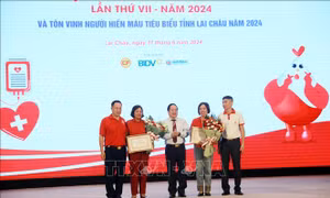 Chương trình 'Giọt hồng sông Đà' tôn vinh người hiến máu tiêu biểu