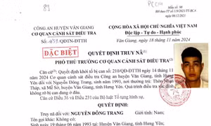 Kêu gọi đối tượng truy nã Nguyễn Đông Trang ra đầu thú