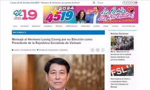 Lãnh đạo Nicaragua chúc mừng Chủ tịch nước Lương Cường