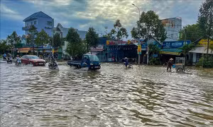 Cần Thơ: Triều cường lên mức báo động 3, gây ngập nặng nhiều nơi