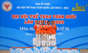  Đoàn Hà Nội giành trọn bộ huy chương nội dung cá nhân nữ kiếm ba cạnh